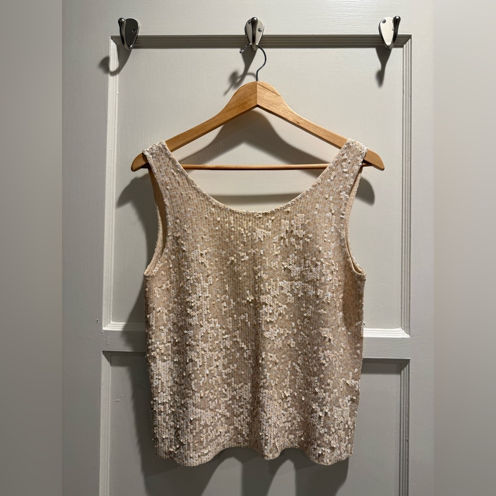 J.Crew Cream / White Sequin Tank Top